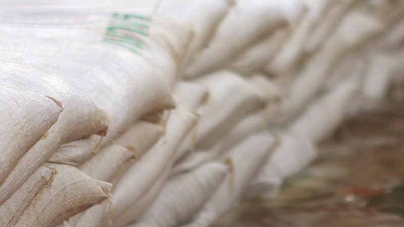 sandbags in flood waters