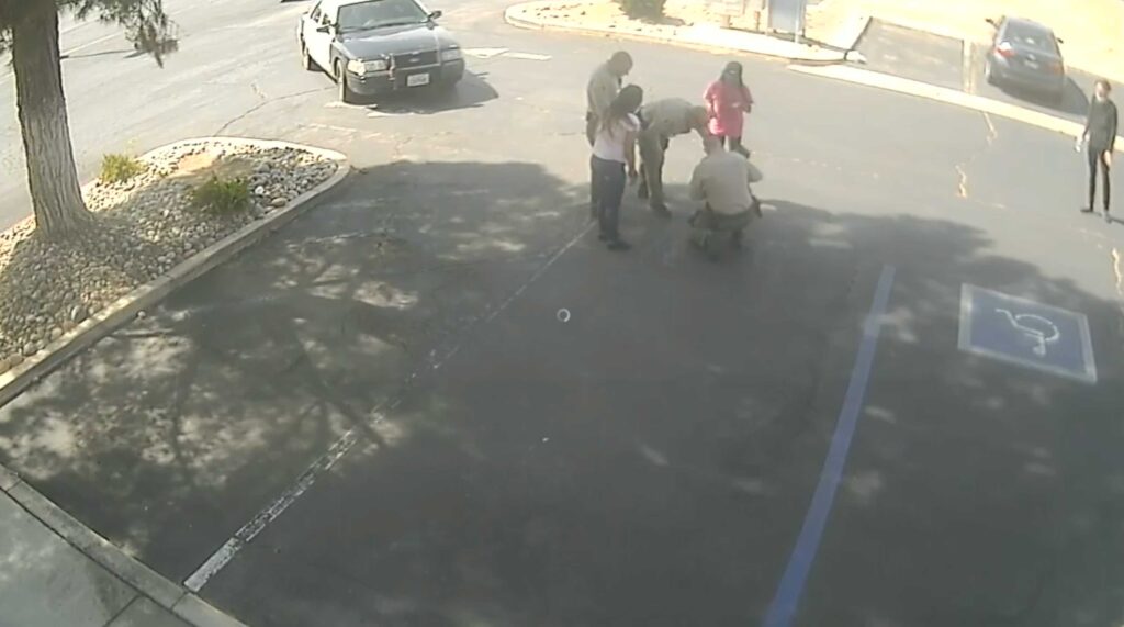 Palmdale Deputies rescuing a baby.